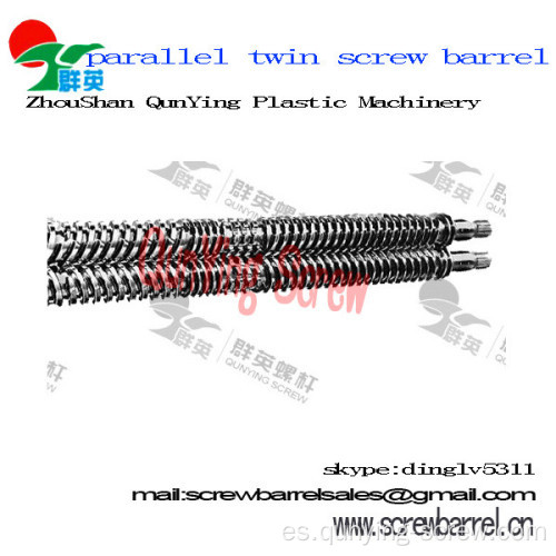 China Zhoushan profesional fabricante de extrusoras doble tornillo gemelo paralelo barril con buena calidad